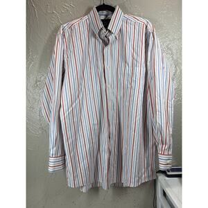 Jos A Banks Travelers Collection‎ Plaid Shirt Men’s Blue Button Down Size Medium